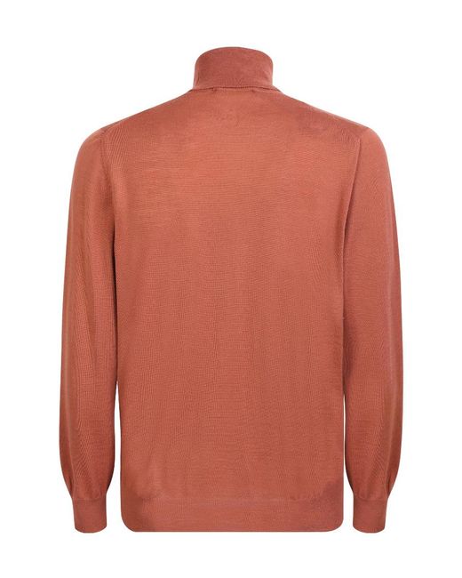 Lardini Orange Turtleneck Knitted Jumper for men