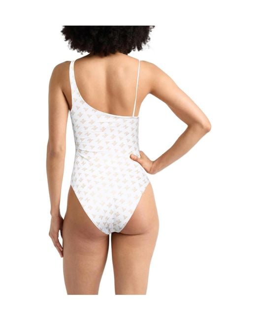 Max Mara White Solid Color One-Piece Swimsuits