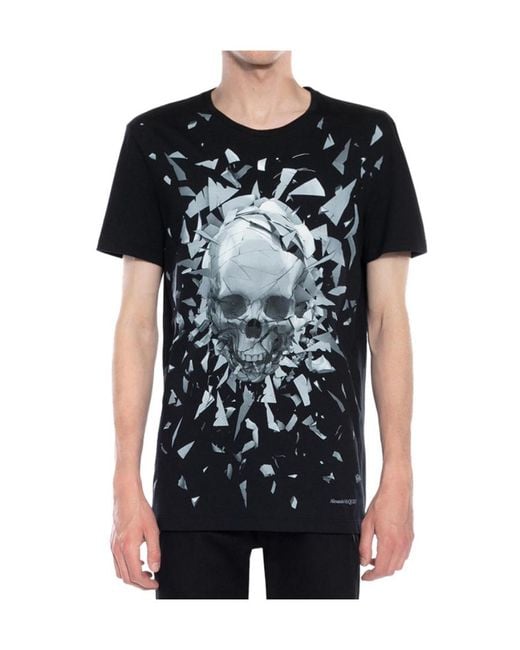 McQueen Black Logo Short-Sleeved T-Shirt for men