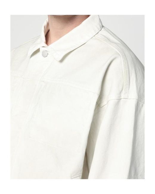Entire studios White Pointed Collar Denim Jacket for men