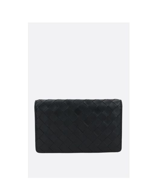 Bottega Veneta Black Woven Open-Fold Pouch