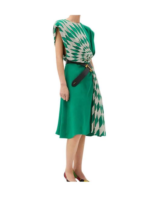 Versace Green Crystal Embellished Draped Dress