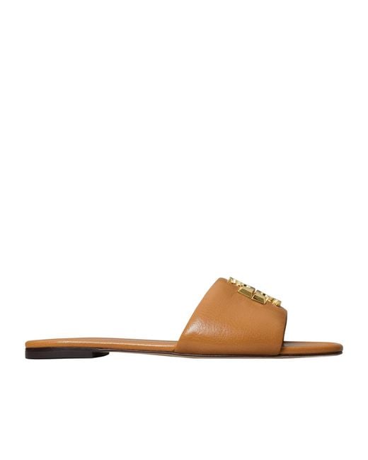 Tory Burch Brown Eleanor Slides
