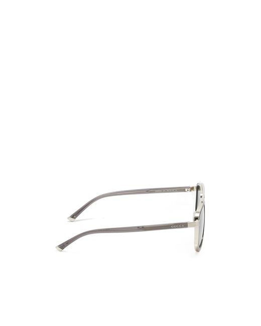 Gucci Metallic Eyewear Navigator Frame Sunglasses for men