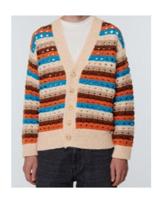 Alanui Orange Dancing Light Crocheted Wool-Blend Cardigan for men