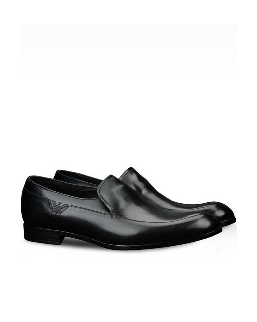 Emporio Armani Black Logo Business Casual Shoes for men