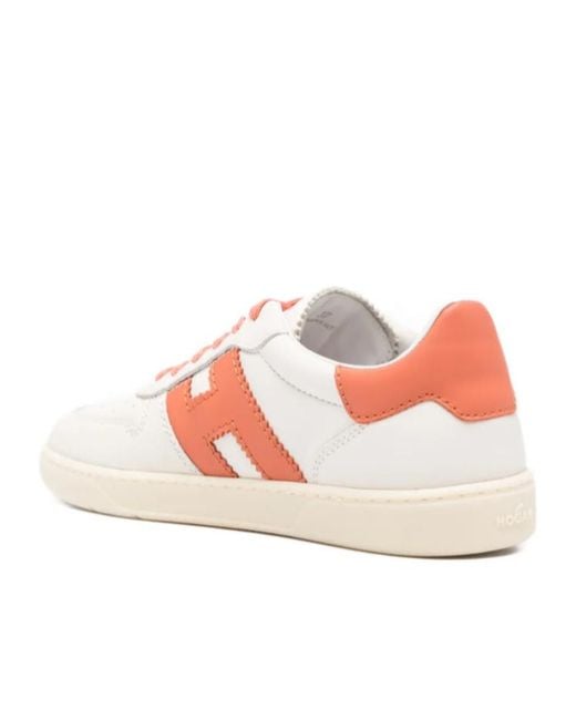 Hogan Pink Logo Detailed Lace-Up Sneakers