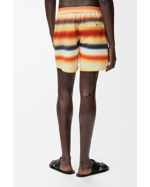 Loewe Orange X Paula Ibiza Striped Swim Shorts for men