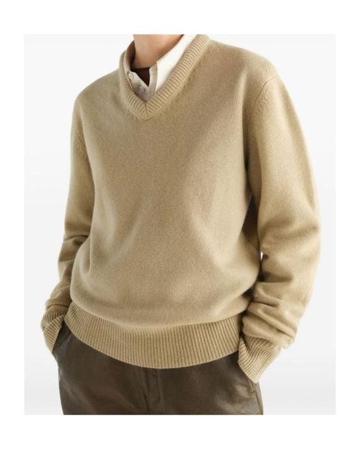 Lemaire Natural V-Neck Sweater for men