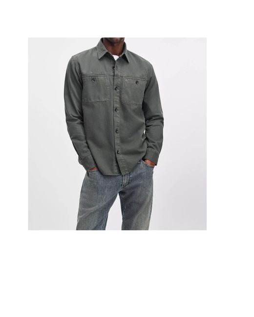 Rag & Bone Green Long-Sleeved Denim Shirt Jacket for men
