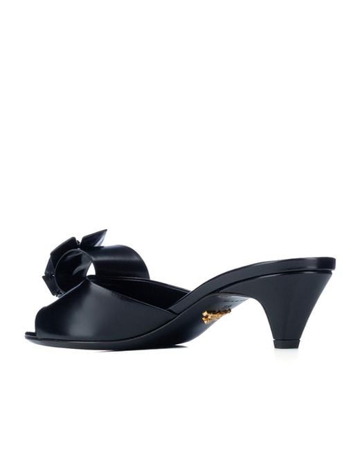 Prada Blue Low-Heeled Slip-On Sandals