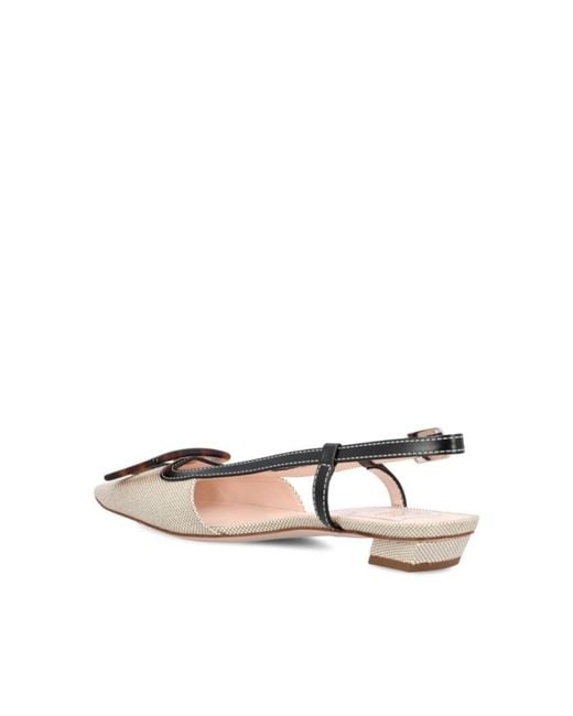 Roger Vivier Brown Square Toe Slingback Shoes