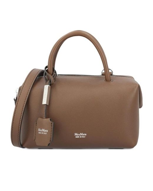 Max Mara Brown Zippered Shoulder Bag