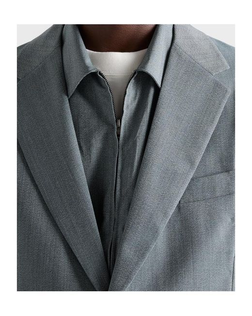 Prada Gray Zip-Front Shirt for men