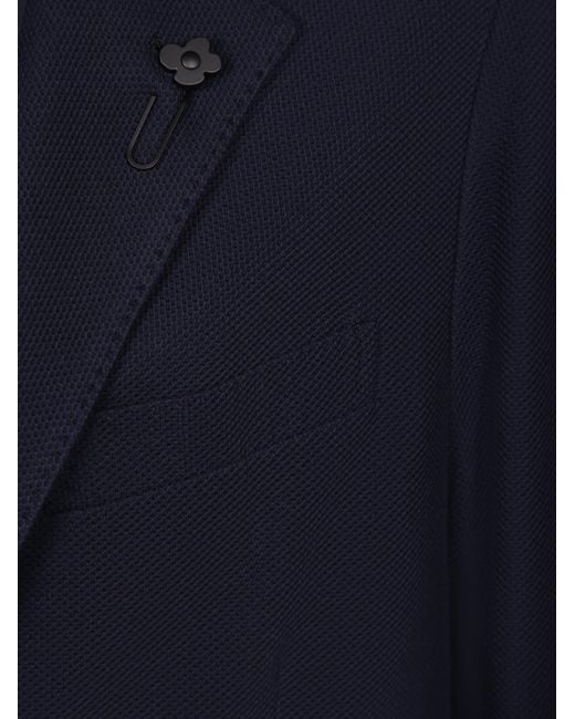 Lardini Blue Textured Single-Breasted Blazer for men