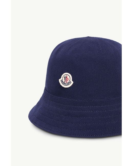 Moncler Blue Logo Patch Bucket Hat for men