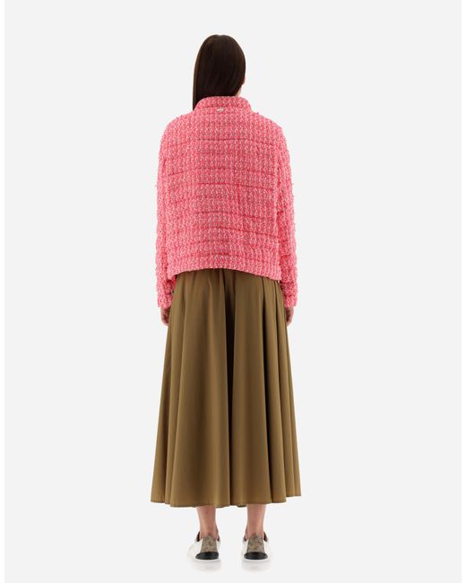 Herno Pink Tweed Bomber Jacket