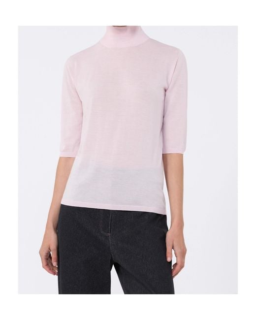 Max Mara Pink Turtleneck Sweater
