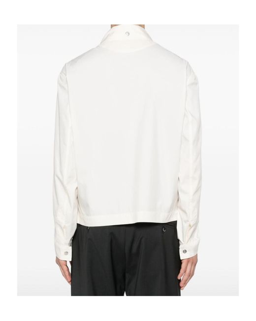 Brunello Cucinelli White Flap-Pocket Zip Jacket for men