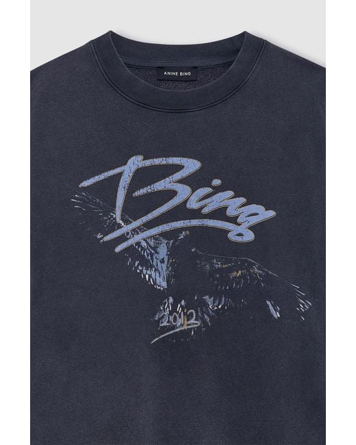 Anine Bing Blue Spencer Eagle Printed Sweatshirt