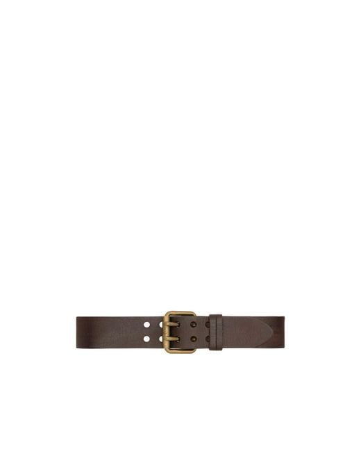 Saint Laurent White Double-Pin Buckle Belt