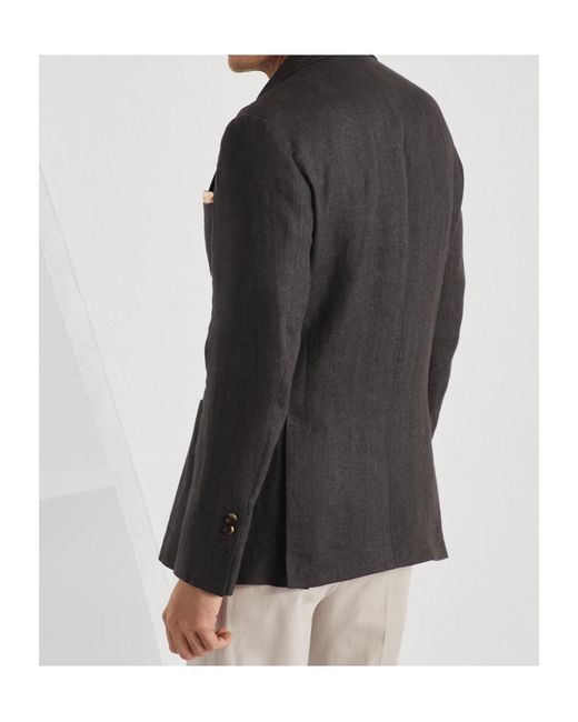 Brunello Cucinelli Black Double Breasted Blazer for men