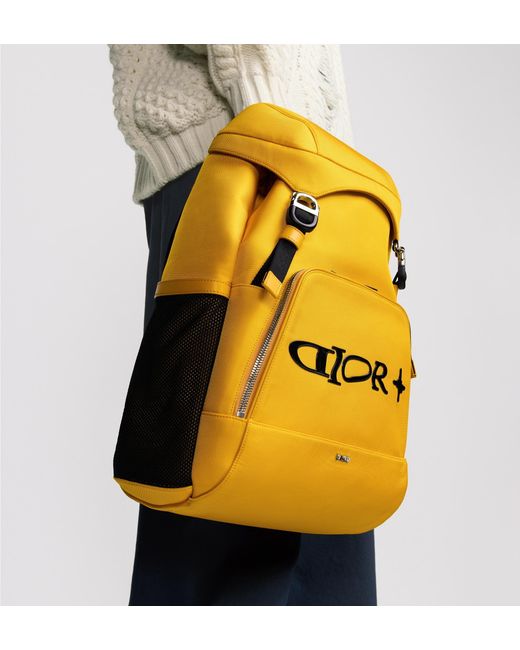 Dior Yellow And Lewis Hamilton 8 Backpack With Flap for men
