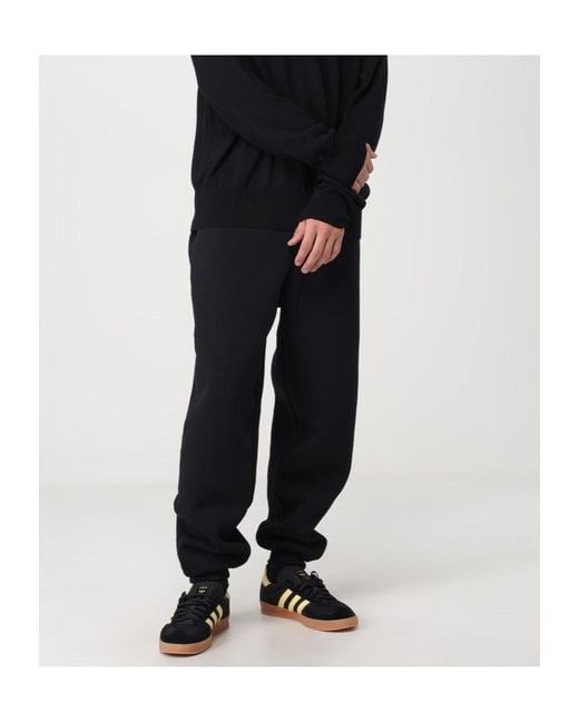 AMI Black Logo-Patch Drawstring Track Pants for men