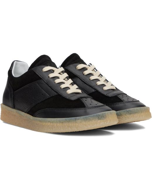 MM6 by Maison Martin Margiela Black Panelled Lace-Up Sneakers for men