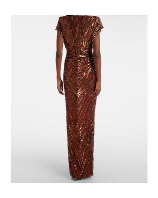 Jenny Packham Brown Zola Sequined Gown