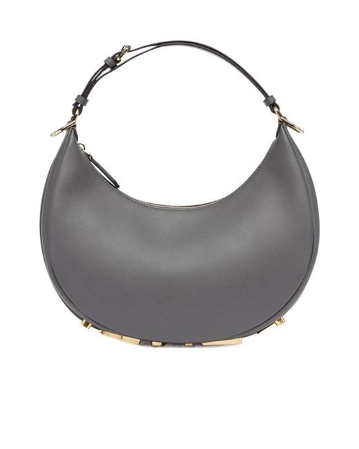 Fendi Gray Dark Leather Bag
