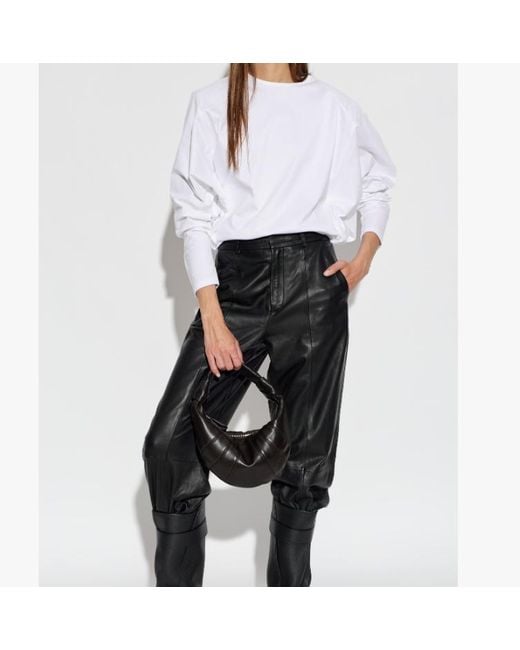 IRO White Arum Ruffled Long-Sleeve T-Shirt