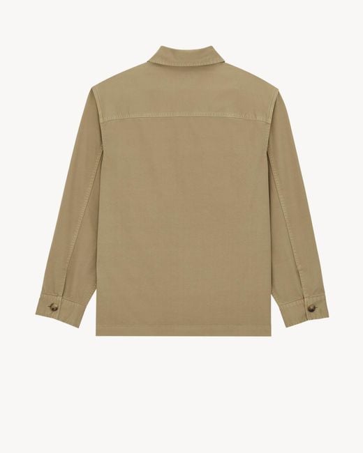 Saint Laurent Natural Cassandre Button-Up Overshirt for men