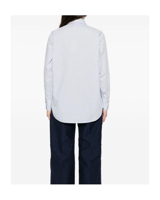 Woolrich White Striped Oversized Blouse