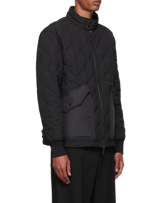 Burberry Black Quilted Zipped Jacket for men