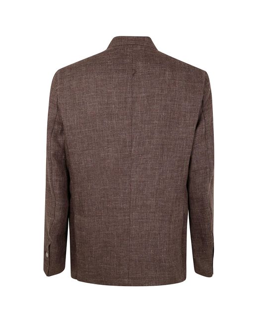 Barba Napoli Brown Easy Single Breast Jacket for men