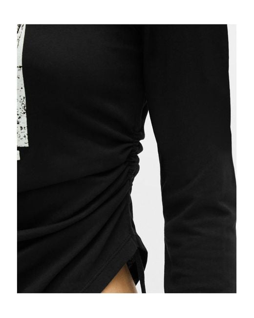 Ann Demeulemeester Black Dot Graphic-Print Ruched Top