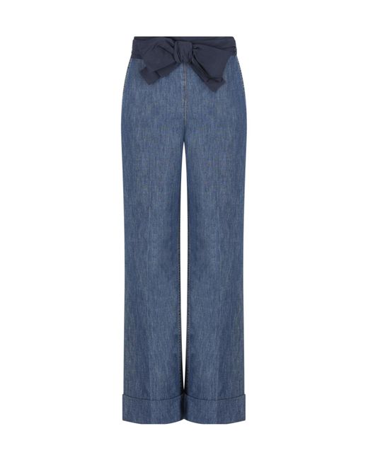 Valentino Blue Bow-Detail Jeans