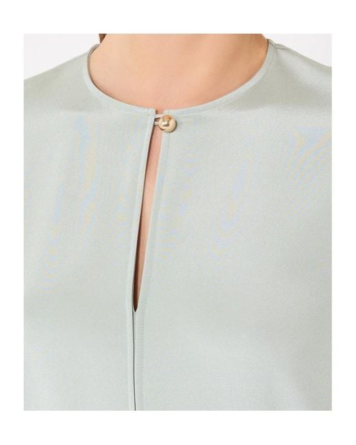 Max Mara Gray Stretch Silk Crepe De Chine Kaftan