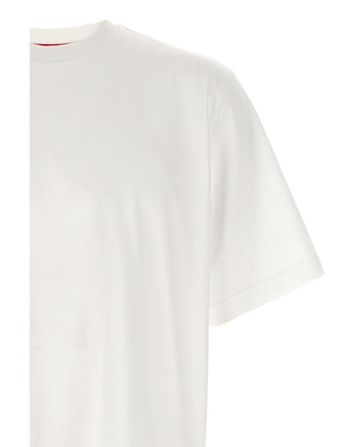 Thom Browne White Stripe Detailed Crewneck T-Shirt for men