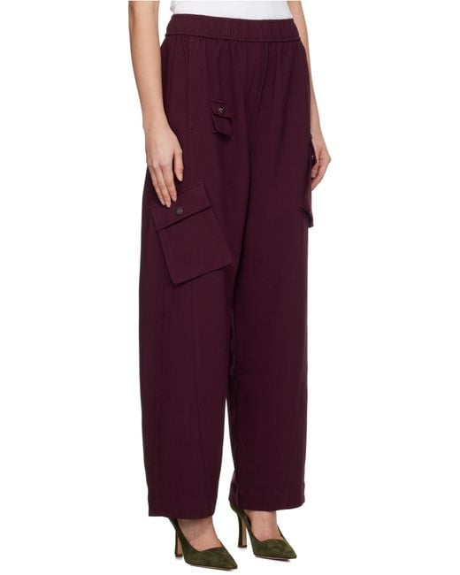 Ganni Red Cargo Trousers