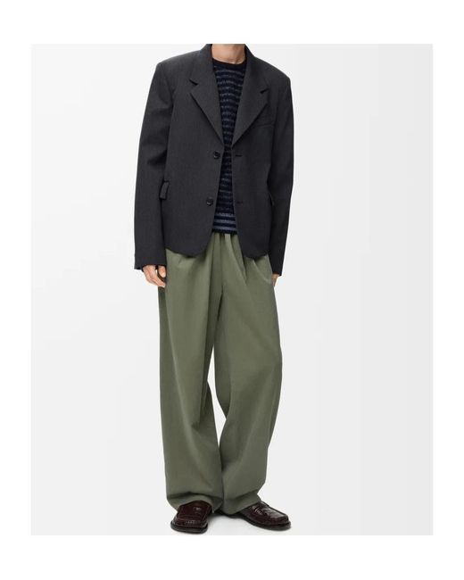 Loewe Blue Single-Breasted Gabardine Jacket for men