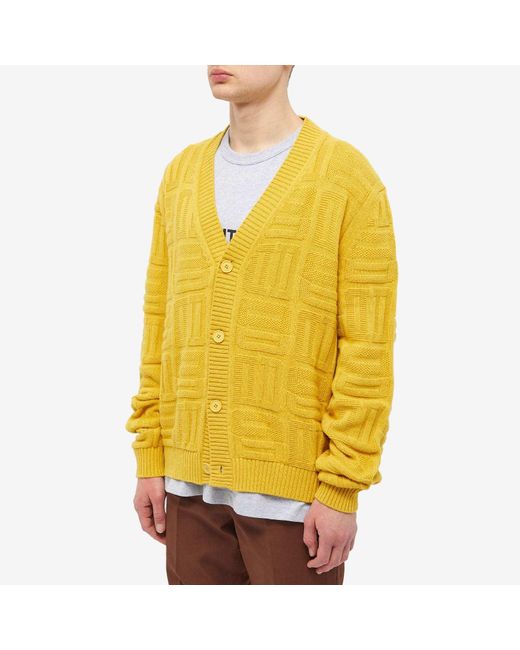 Ambush Yellow Monogram Knit Cardigan for men