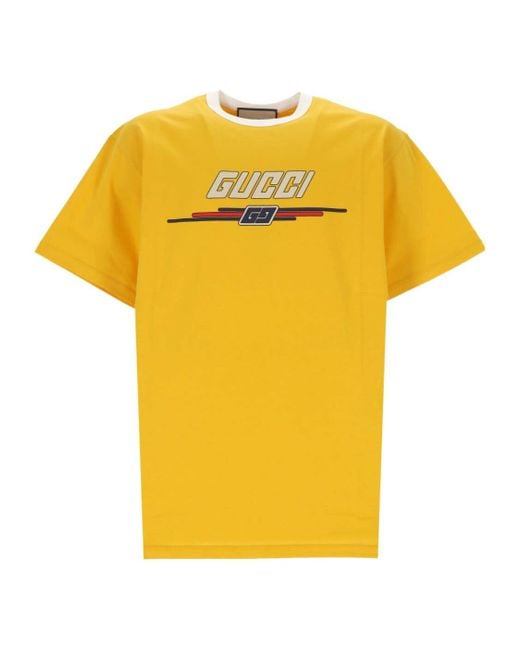 Gucci Interlocking-G Cotton T-Shirt in Yellow for Men | Lyst