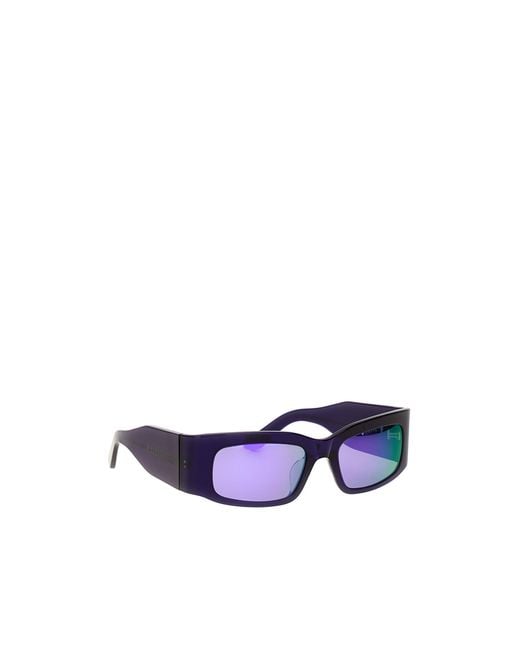Balenciaga Blue Eyewear Paper Rectangle Frame Sunglasses