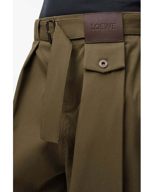 Loewe Green Pleated Belted Trousers
