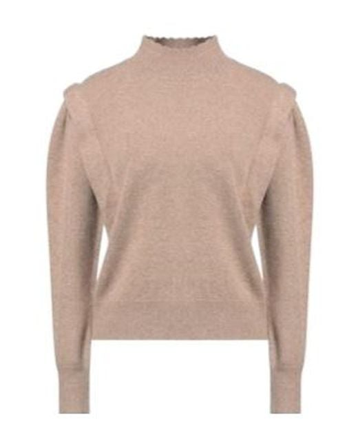 Isabel Marant Natural Solid Color Knitted Turtleneck Sweater
