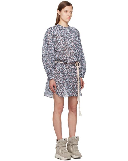 Isabel Marant Gray Isabel Marant Étoile Kildi Floral-Printed Belted Dress