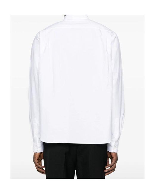 Prada White Long Sleeved Buttoned Shirt for men