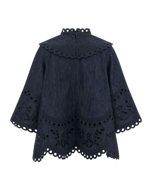 Zimmermann Blue Cotton Blouse